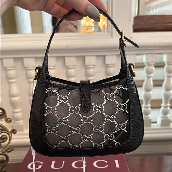 SOLD LIMITED LIZARD GUCCI CRYSTAL GG JACKIE 1961 - Picture 6 of 16